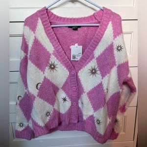 Forever 21 pink and white cardigan.